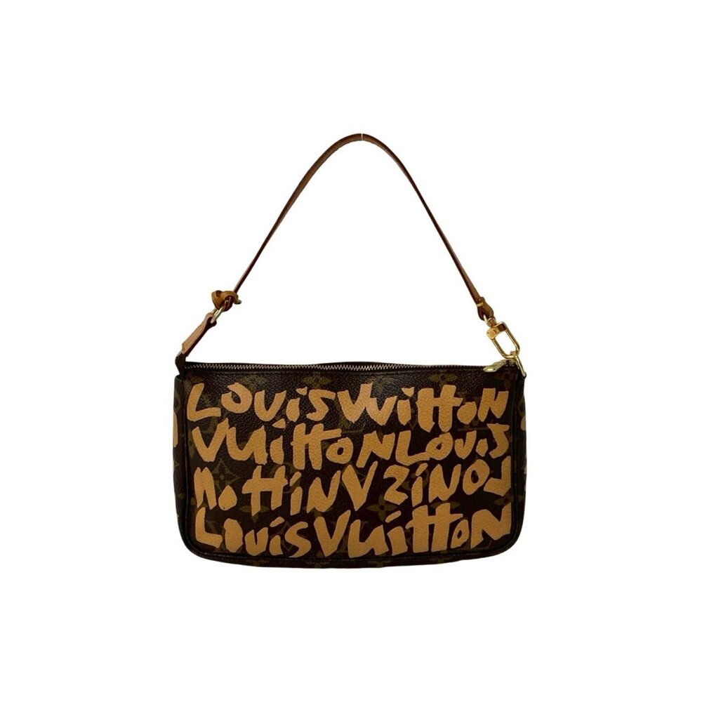 LOUIS VUITTON Authentic Brown Monogram Leather Pochette Bag - Picture 4 of 9